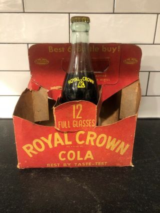 RC Royal Crown Cola early cardboard 6 pack bottle carrier 1949 Or 1950 2