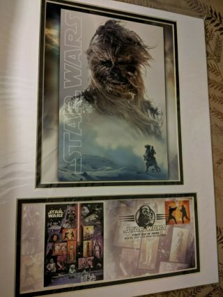 Usps Star Wars Chewbacca May 25 2007 Stamp 12x16 Matted Art Poster