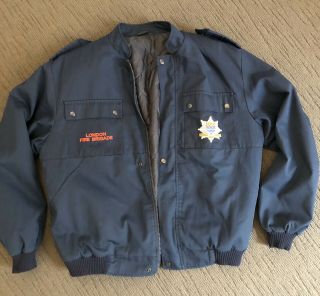 London Fire Brigade Vintage Jacket Coat Collectible M Medium Fireman
