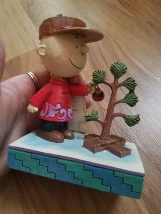 Jim Shore Peanuts Charlie Brown With Pathetic Tree Figurine Brand