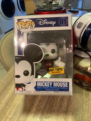 Mickey Mouse 01 Funko Pop (hot Topic Exclusive) Disney Diamond Edition