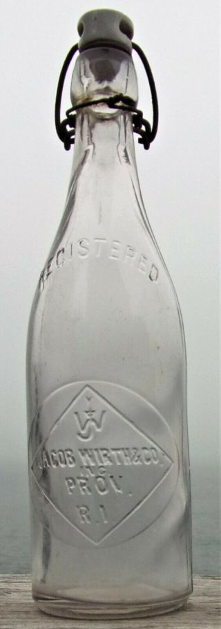 Antique Providence Ri Jacob Wirth Blob Top Soda Bottle,  Ca.  1890 - 1900,