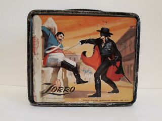 1958 Vintage Zorro Metal Lunch Box Walt Disney Productions,  Aladdin