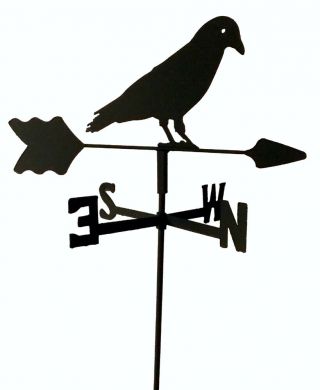 Black Crow Garden Style Weathervane Black Wrought Iron Look Made In Usa Tls1048i