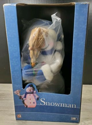 Gemmy Mr Snowman Fiber Optic Color Changing Table Top 16 " W Box Christmas Read