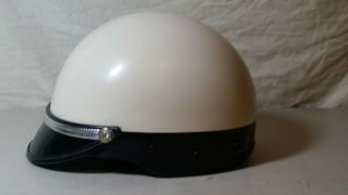 1960s Vintage Bell Toptex White Shorty Motorcycle Helmet