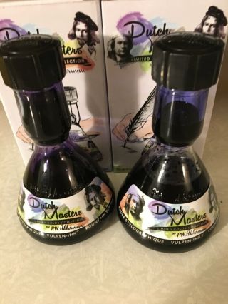 Two 120ml Akkerman Dutch Masters Fountain Pen Ink Bottles - Great Colors