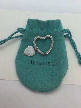 Tiffany & Co.  Vintage Authentic Sterling Silver Double Heart Keychain