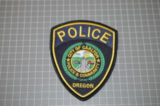 City Of Carlton Oregon Police Department Patch (b17 - W)