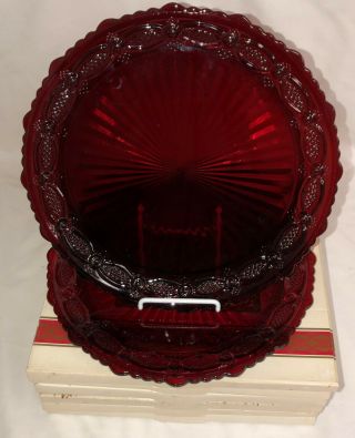 8 Avon Cape Cod Red 10 3/4 " Dinner Plates W/boxes