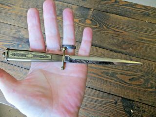 Vintage Solingen Dagger Letter Opener Germany Sword Fairbairn Sykes 2