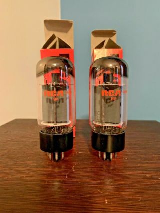 Matched Pair Vintage Usa Rca El34 / 6ca7 Fat Boy Tubes,  Double O Getter,  Great