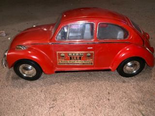 Vintage 1973 Jim Beam Kentuky Whiskey Vw Volkswagen Beetle Decanter Red Bottle