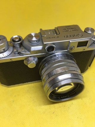 Vintage Canon Ii F 35mm Rangefinder Camera With 50mm F/1.  8 Canon Lens