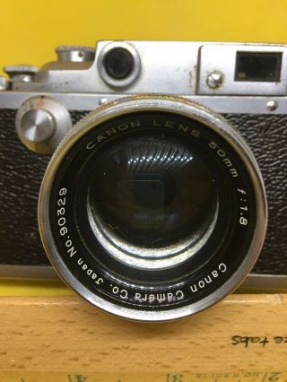 Vintage Canon II F 35mm rangefinder camera with 50mm f/1.  8 Canon lens 2