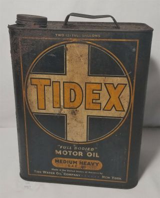 Lmas Tidex Motor Oil Can 2 Gal Tide Water Oil Co.  Ny
