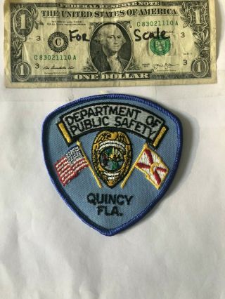 Quincy Florida Police Patch Un - Sewn (dept.  Public Safety) In Great/ Shape