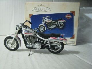 2002 Hallmark Harley Davidson Christmas Ornament; 4 In Series;1971 - Glide