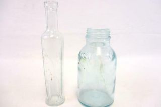 2 Vintage Glass Bottles H.  J.  Heinz,  Mellin 