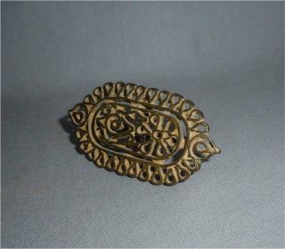 Antique South India Top High Aged Bronze Ritual Body Stamp With Symbols