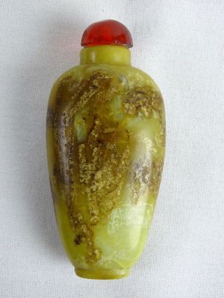 Rare Antique Chinese Moss Agate Stone Snuff Bottle Qing Dynasty China