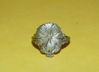 Vintage Antique Art Nouveau Ornate " Peacock " Design Sterling Silver Ring Size 7