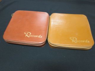 2 X Retro Vintage 7 " 45 Record Cases With Zipper (zips)