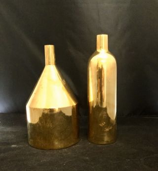 Pair Skultuna Brass Vase Designed By Paolo Dell’ece Via Fondazza Model B & C