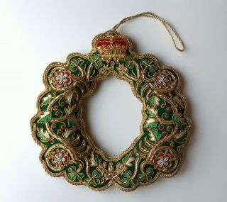 Collectible Tinker Tailor Royal Wreath Christmas Ornament Embroidered Beaded