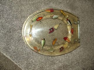 Vintage Fishing Lure Tackle Toilet Seat Lucite Resin Acrylic L@@k