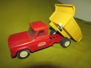 Vintage Tonka Jeep Toy Dump Truck,  Lift Box,  9.  5 " Long,  Tonka Dump Truck,  Vg