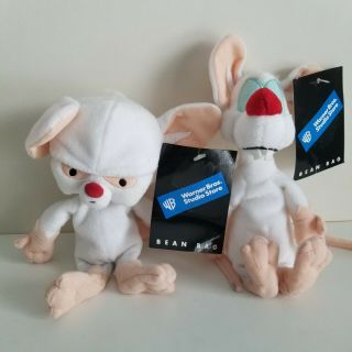 1998 Pinky And The Brain Animaniacs Plush Toys Warner Bros Wb Studio Store Rats