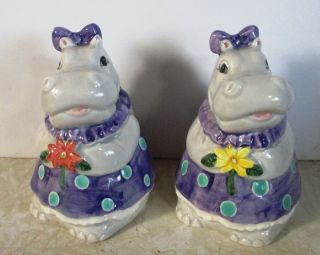 Otagiri Japan Hippo Ceramic Salt And Pepper Shakers Mary Ann Baker