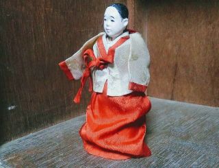 Vintage Korean Cloth Hand Painted Face Bisque Head Japanese Doll