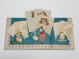 Vintage Mother Goose Little Notes for Boys & Girls Whitman Childrens Stationery 3