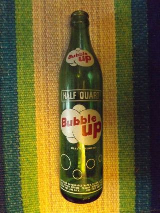 Bubble Up Bottle.  Bottled By The Coca - Cola Bottling Co.  Half Quart