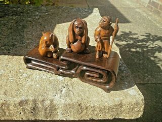 2 Tier Carved Iron Wood Stand For Netsuke,  Snuff Boxes,  Small Collectables.  3