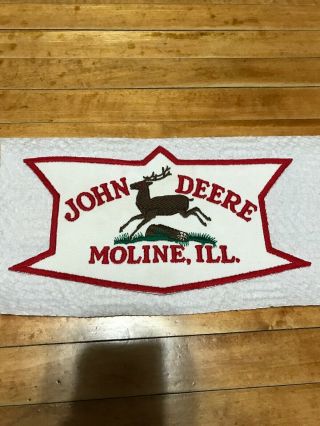 Vintage John Deere Tractor Patch Farm Equipment Sign Moline Ill