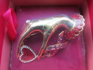 Signed Butler And Wilson Crystal,  Hand Holdind A Heart Brooch