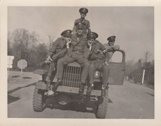 Wwii 4x5 Photo Aaf Military Police Mps On Hood Of Us Army Truck 81