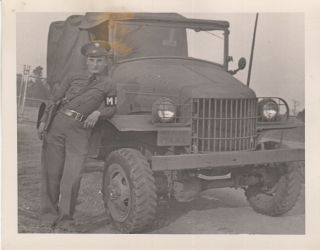 Wwii 4x5 Photo Aaf Military Police Mp Pistol Holster Armband Truck 80