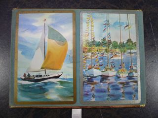 Vintage Double Decks Playing Cards Sailboats By Congress