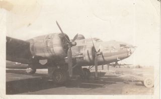 Wwii Censored Photo B - 17 Bomber Yankee Queen Nose Art 18 Missions 13