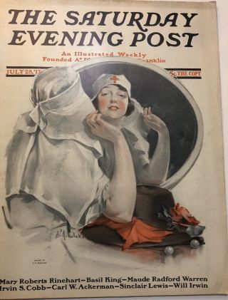 July 28 1917 Ww1 The Saturday Evening Post Zp Nikolaki Young Nurse Cover Art