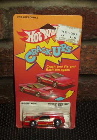 Vintage Mattel Hot Wheels Crack Ups Moc Stocker Smasher No 7067 Red 1983