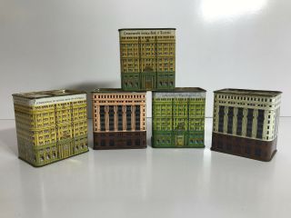 Commonwealth Bank Of Australia Old Collectable Tin Money Boxes X 5 Box