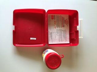 Vintage 1987 PEE WEE ' S PLAYHOUSE Red Plastic Lunch Box w/ Thermos,  Herman 3