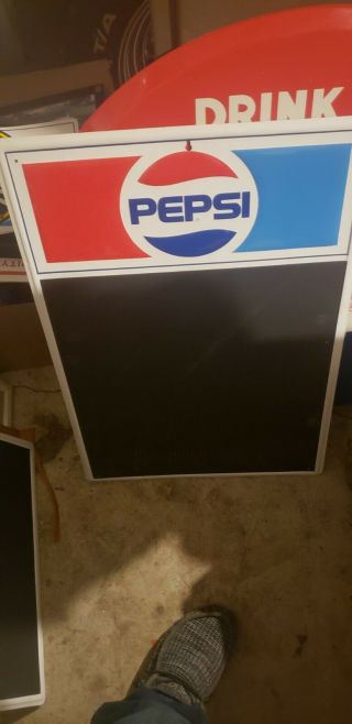 Pepsi Chalkboard Sign.  Metal Tin Old Stock Was Still In Wax Paper