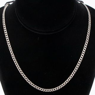 Sterling Silver - Italy 4mm Cuban Link Chain 24.  5 " Necklace - 15.  5g