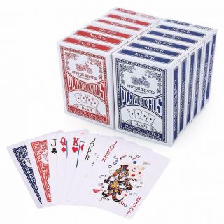 Fancy Playing Cards Poker Size Standard Index 12 Decks 6 Blue & 6 Red 976